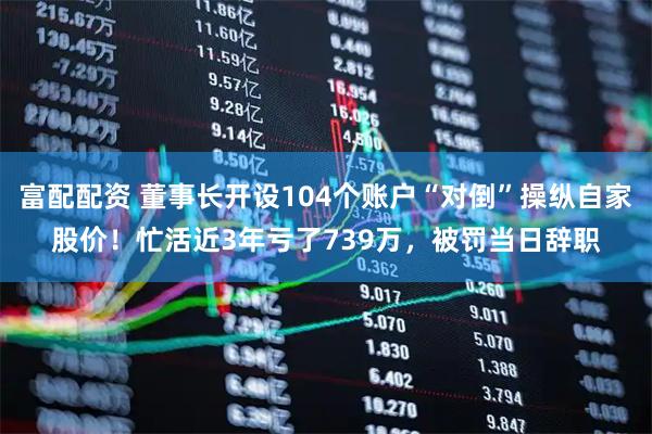 富配配资 董事长开设104个账户“对倒”操纵自家股价！忙活近3年亏了739万，被罚当日辞职